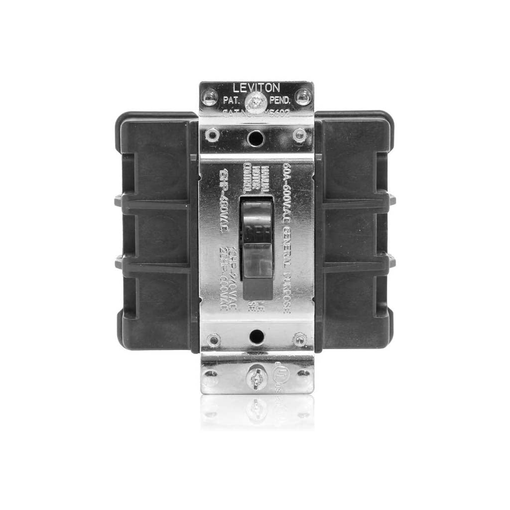 INT. PALANCA NEGRO 2H/60A ARRANQUE MOTOR GDO. IND. S/CONEX. TIERRA 10HP/240V. 15HP/480V. 20HP/600V. MS602-BW