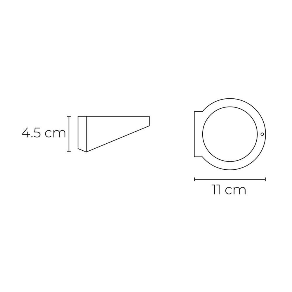 LUM SOLAR SENS EXT 2.5W MURO 6000K NGO MCA ILLUX *** EXHIBIDO ***