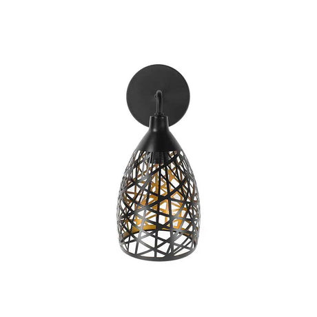 LUMINARIO DE PARED ARBOTANTE BASE Y SOPORTE METALICA COLOR NEGRO INTERIOR DORADO 14CM 19X34CM USO INTERIOR NO INCLUYE LAMPARA