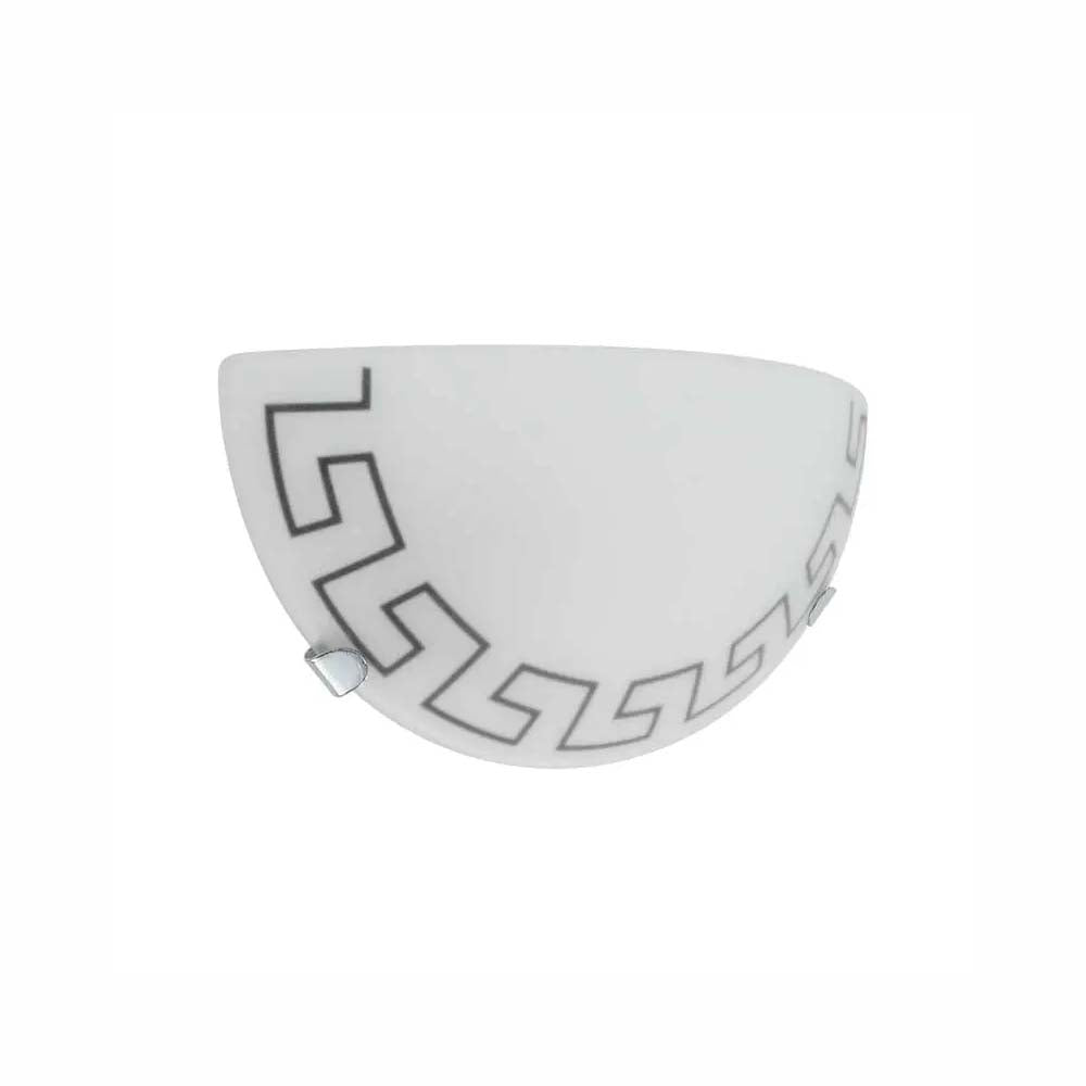 LUMINARIO DE PARED ARBOTANTE LAMINA DE ACERO VIDRIO MATE DECORADO 30 X 15 CM 128V MAXXI