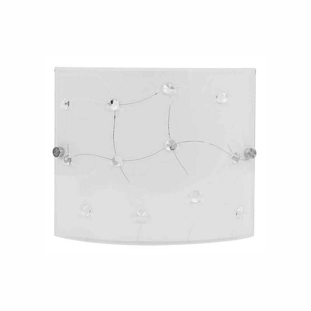 LUMINARIO DE PARED ARBOTANTE LED INTEGRADO 5W 600LM LAMINA DE ACERO VIDRIO MATE DECORADO CON INCRUSTACIONES USO INTERIOR