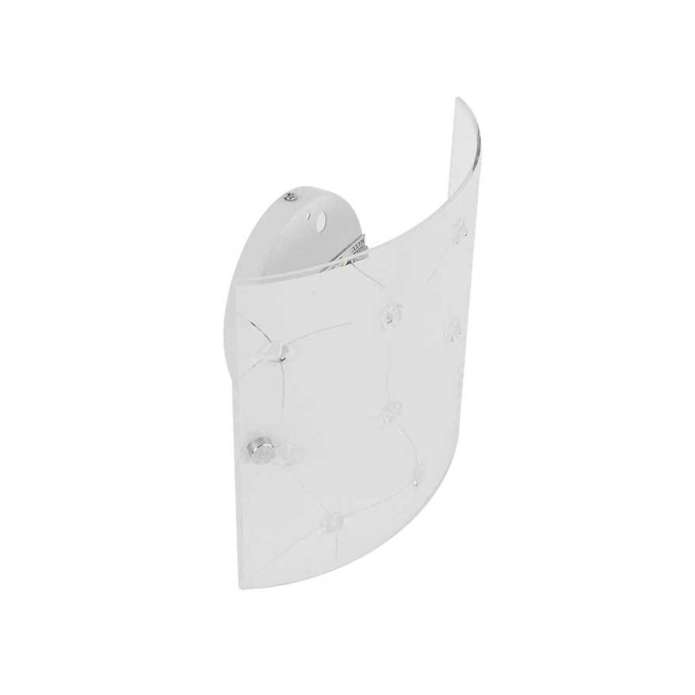 LUMINARIO DE PARED ARBOTANTE LED INTEGRADO 5W 600LM LAMINA DE ACERO VIDRIO MATE DECORADO CON INCRUSTACIONES USO INTERIOR