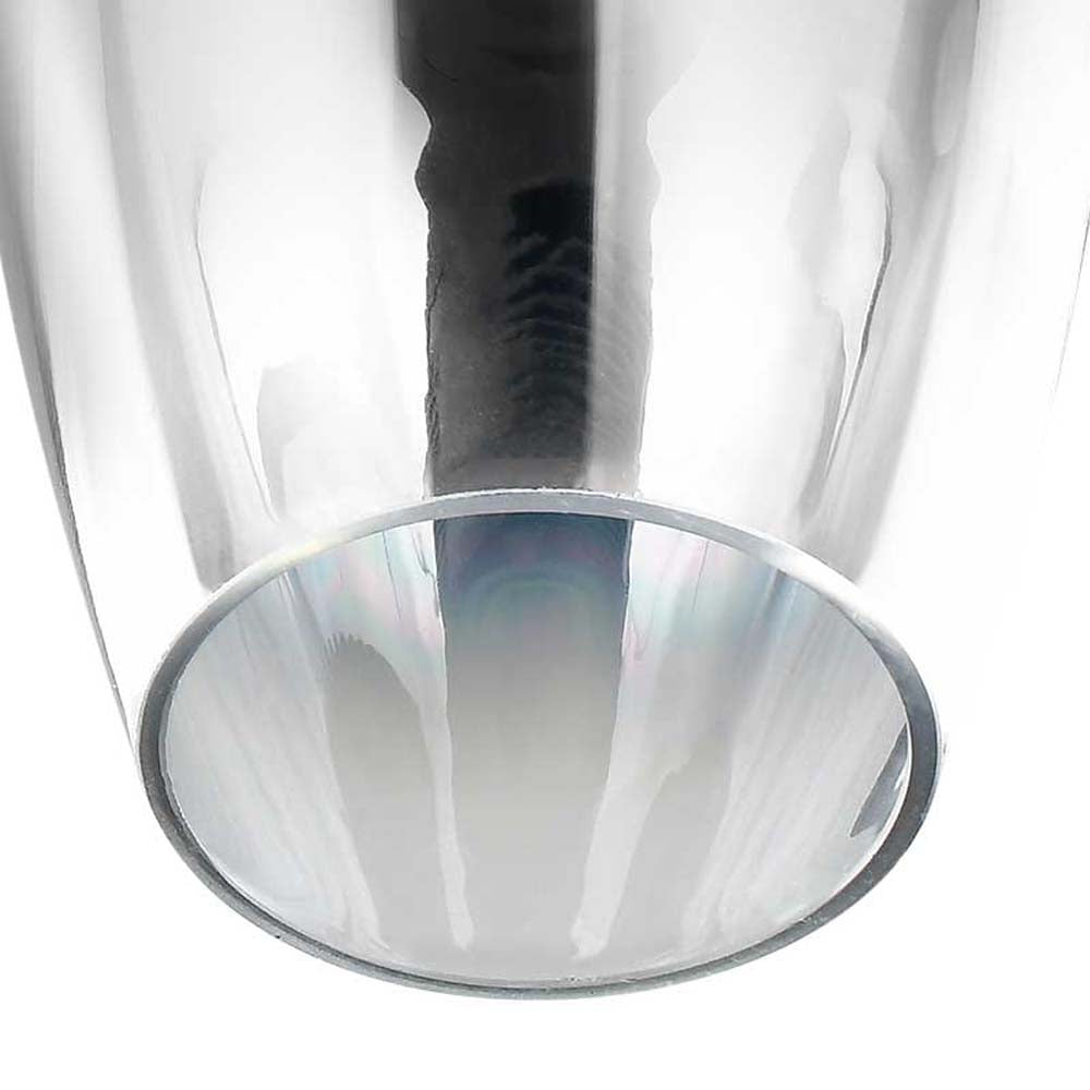 CANDIL CUERPO ALUMINIO CEPILLADO VIDRIO SOPLADO CROMADO 14X120CM E27 127V MAXXI