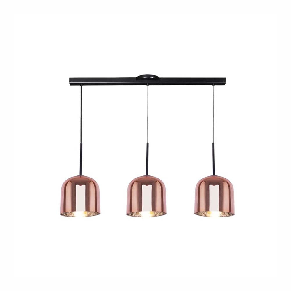 LUMINARIO COLGANTE ALUMINIO VIDRIO SOPLADO DEGRADADO RIEL DE 50 DISPONIBLE COBRE 127V LAMPARA OPCIONAL NO INCLUIDA