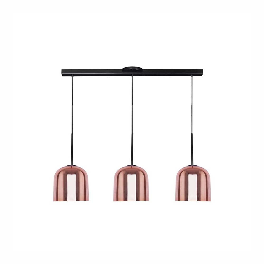 LUMINARIO COLGANTE ALUMINIO VIDRIO SOPLADO DEGRADADO RIEL DE 50 DISPONIBLE COBRE 127V LAMPARA OPCIONAL NO INCLUIDA