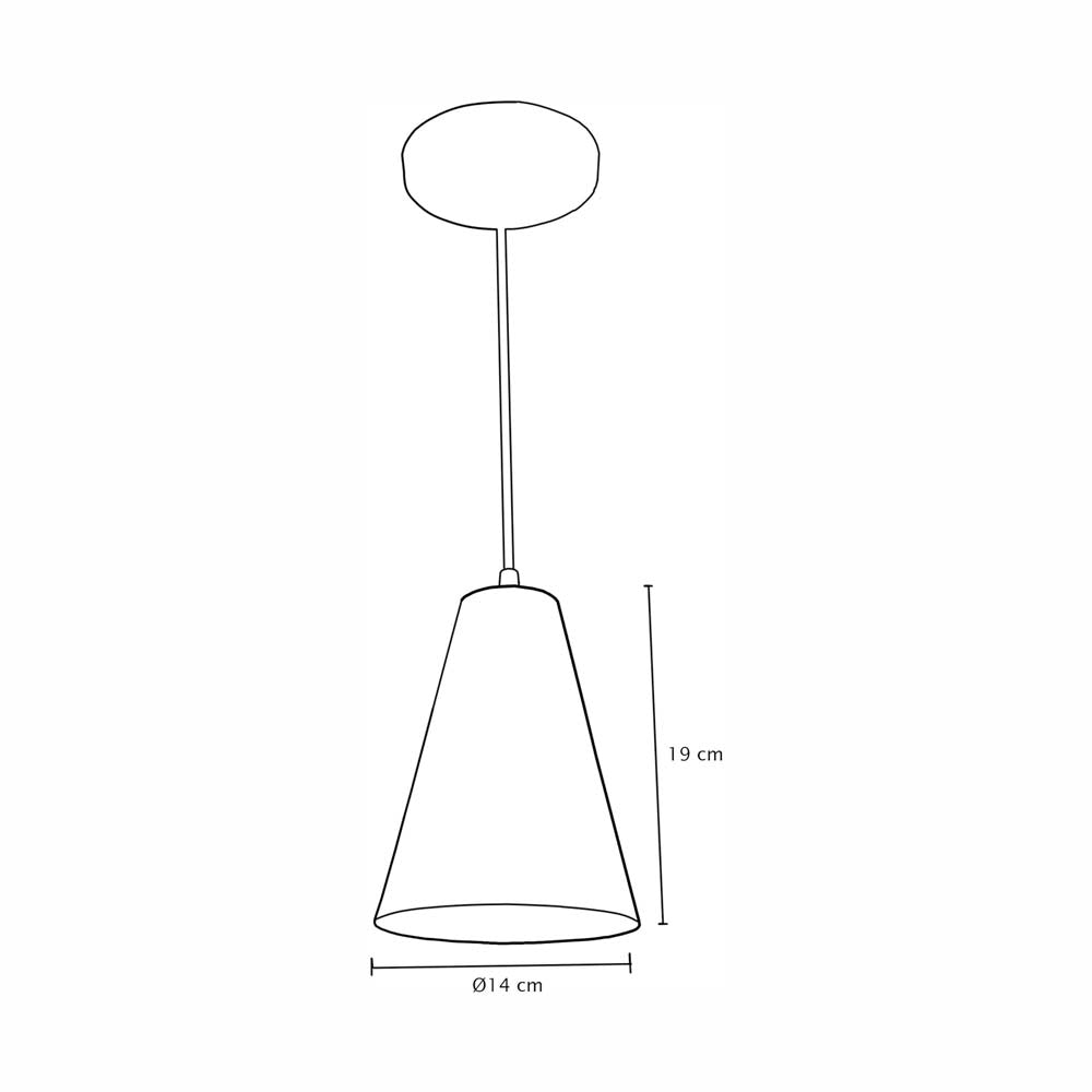 CANDIL ALUMINIO COLOR AZUL 14X120CM E27 127V MAXXI