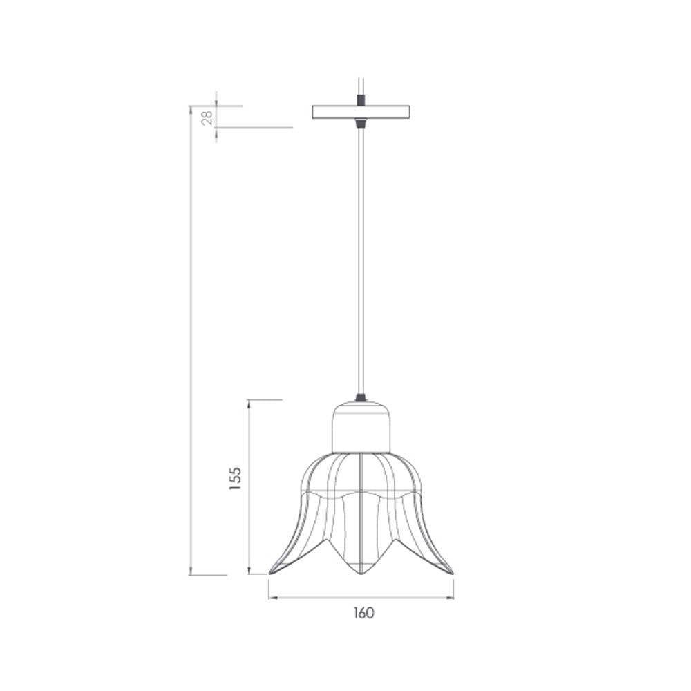 LUMINARIO COLGANTE LAMINA DE ACERO + VIDRIO MATE 16CM H-120CM 127VLAMPARA OPCIONAL NO INCLUIDA(MX-CL6611/B)