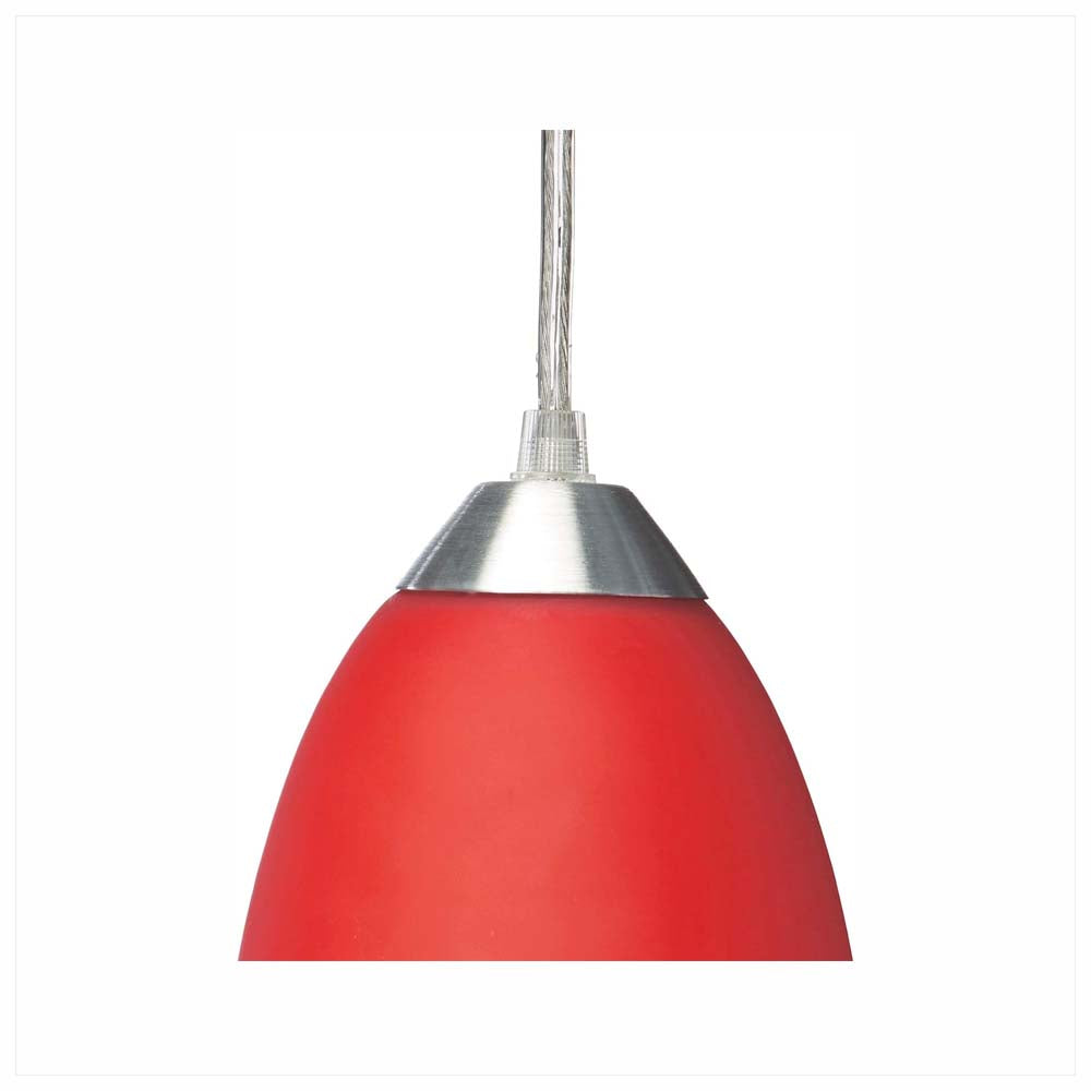 CANDIL ALUMINIO 110 X 210 MM. VIDRIO ROJO MATE 1200 MM. MAX.