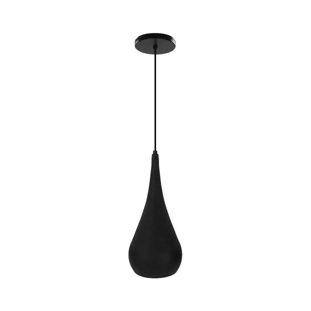 LUMINARIO COLGANTE ACERO CROMADO 16CM H-120CM 127V NEGRO LAMPARA OPCIONAL NO INCLUIDA