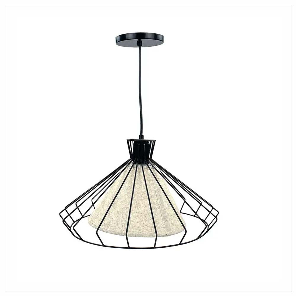 CANDIL PANTALLA LINO REJILLA NEGRA 40X120CM E27 127V MAXXI