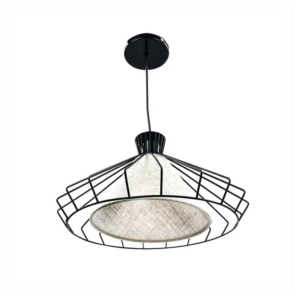 CANDIL PANTALLA LINO REJILLA NEGRA 40X120CM E27 127V MAXXI