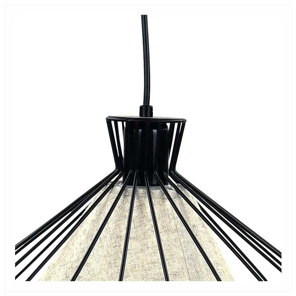 CANDIL PANTALLA LINO REJILLA NEGRA 40X120CM E27 127V MAXXI