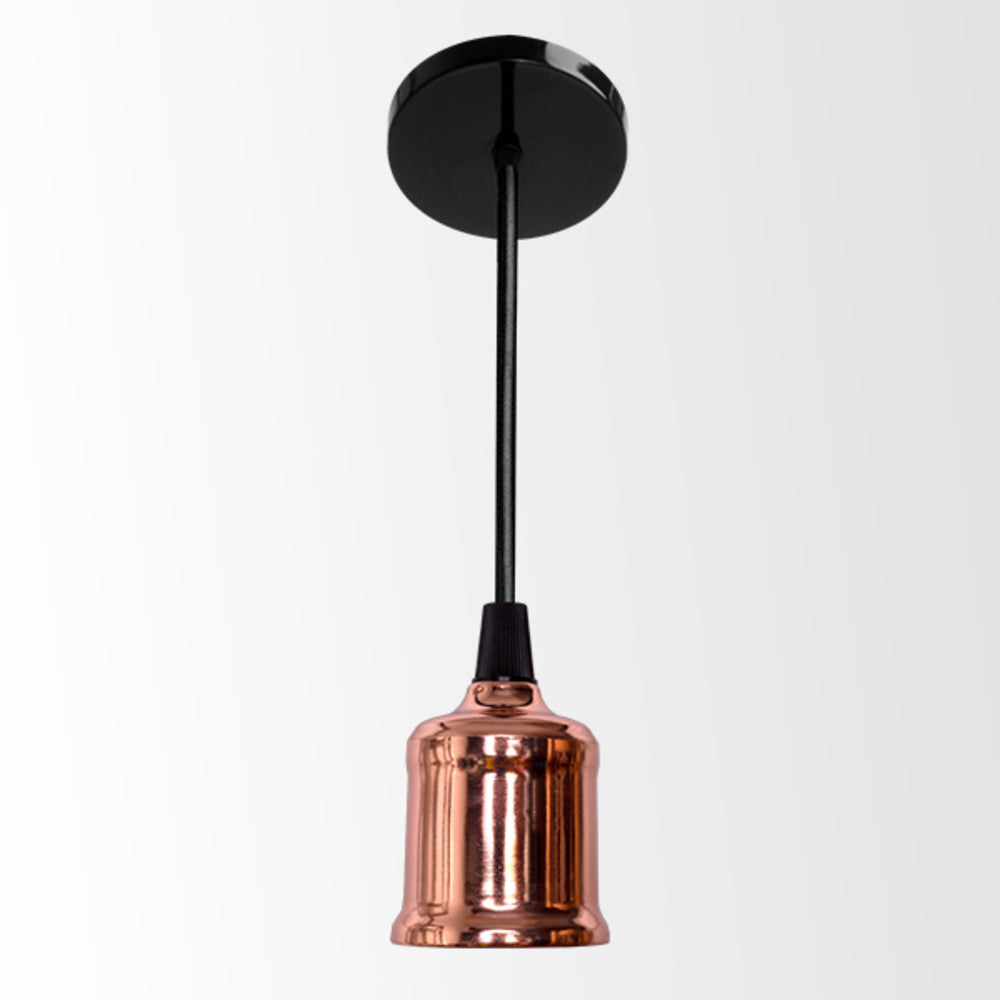 LUMINARIO COLGANTE COPO CON SOCKET DE ACERO COLOR COBRE MCA MAXXI