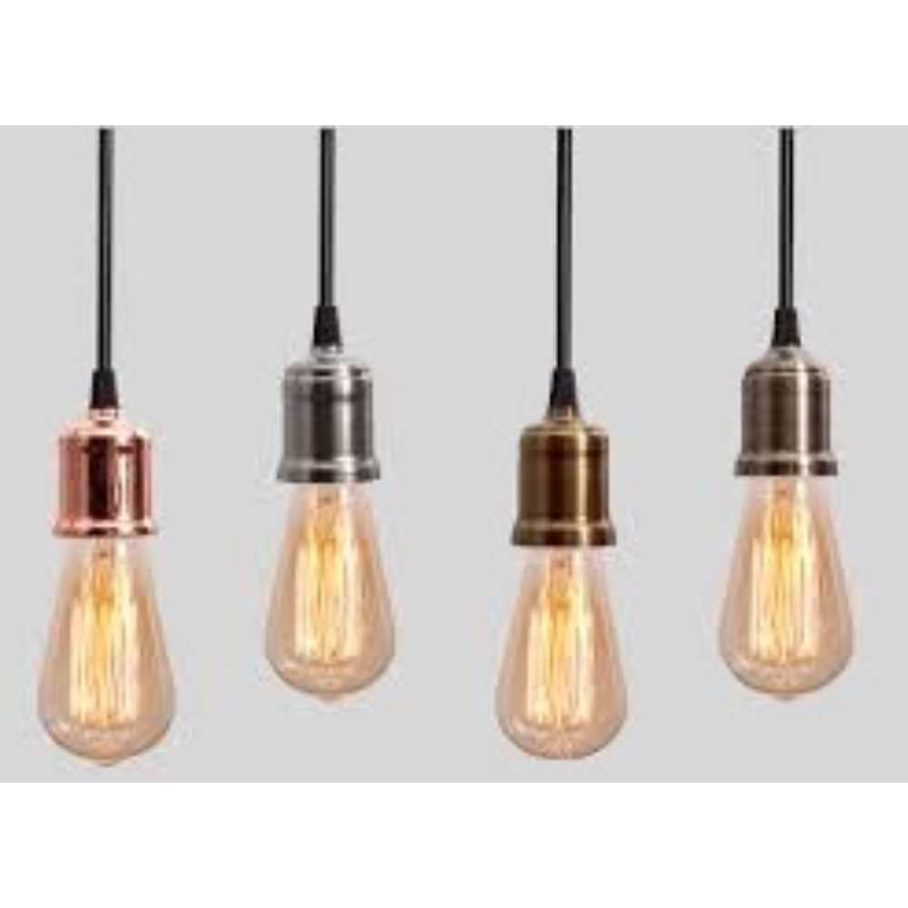 LUMINARIO COLGANTE COPO CON SOCKET DE ACERO COLOR COBRE MCA MAXXI