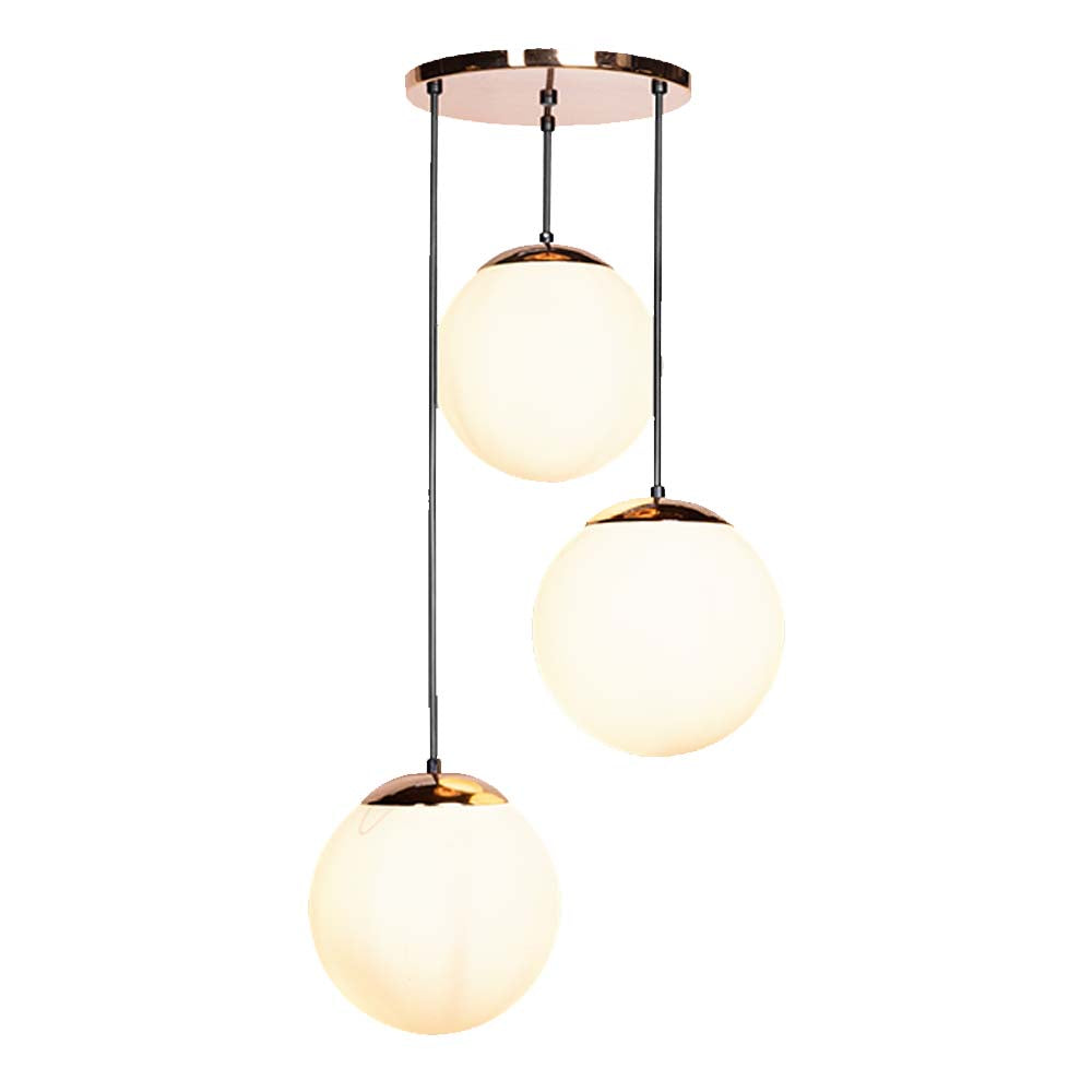 LUMINARIO COLGANTE ALUMINIO EN COLOR COBRE CON VIDRIO SOPLADO MATE 20CM H-120CM 127V LAMPARA OPCIONAL NO INCLUIDA