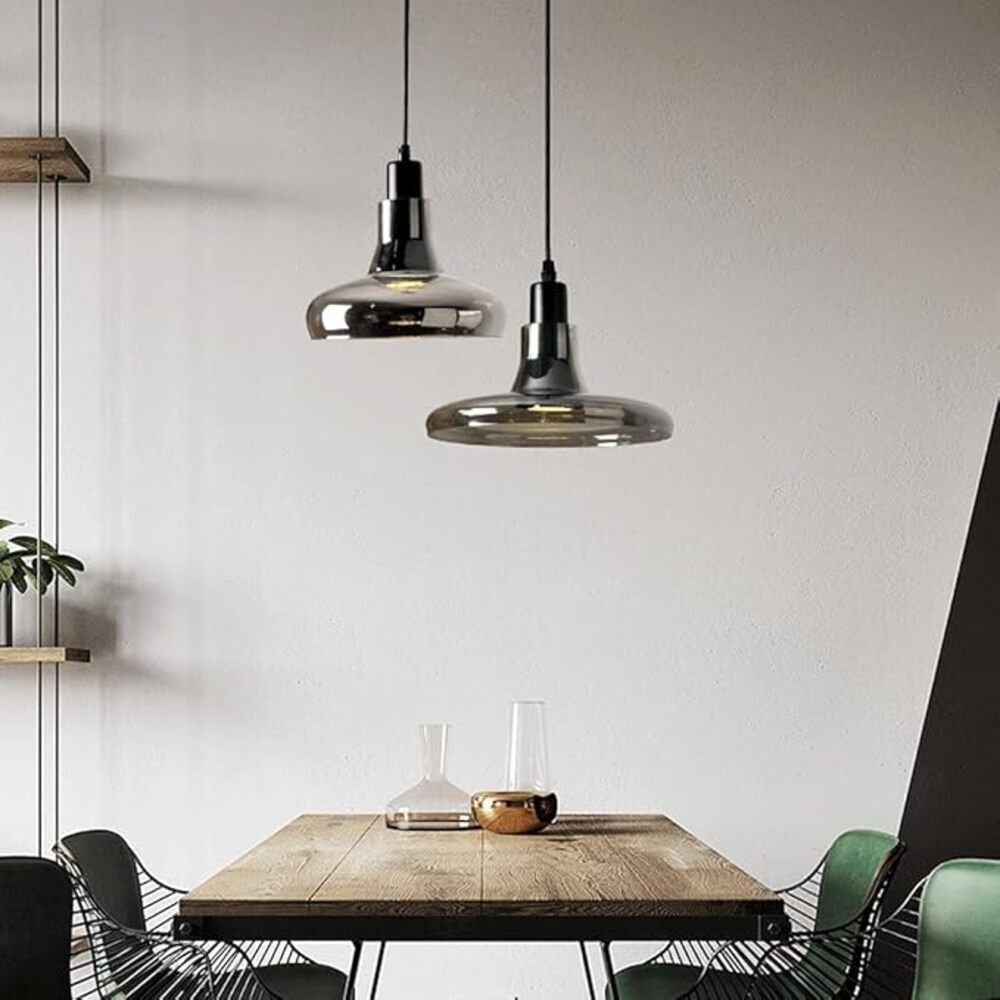 CANDIL ALUMINIO VIDRIO CROMADO 20X120CM E27 127V MAXXI