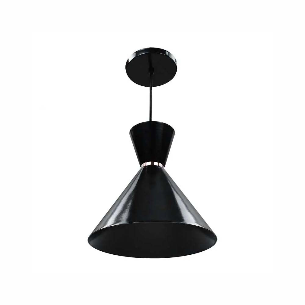 CANDIL LAMINA ACERO COLOR NEGRO DETALLE DORADO 34X120CM E27 127V MAXXI