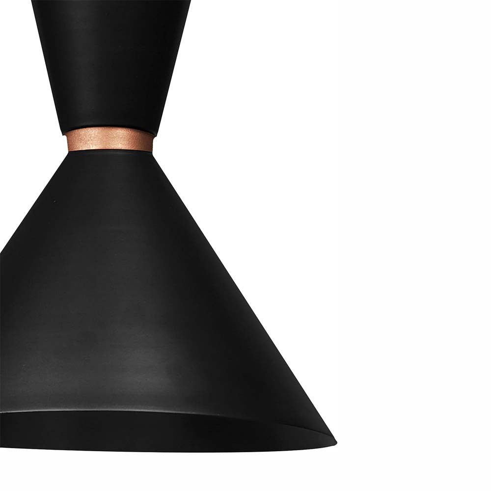 LUMINARIO COLGANTE LAMINA DE ACERO EN COLOR NEGRO CON DETALLE EN COLOR DORADO34CM H-120CM 127VLAMPARA OPCIONAL NO INCLUIDA(MX-CL8032/N)