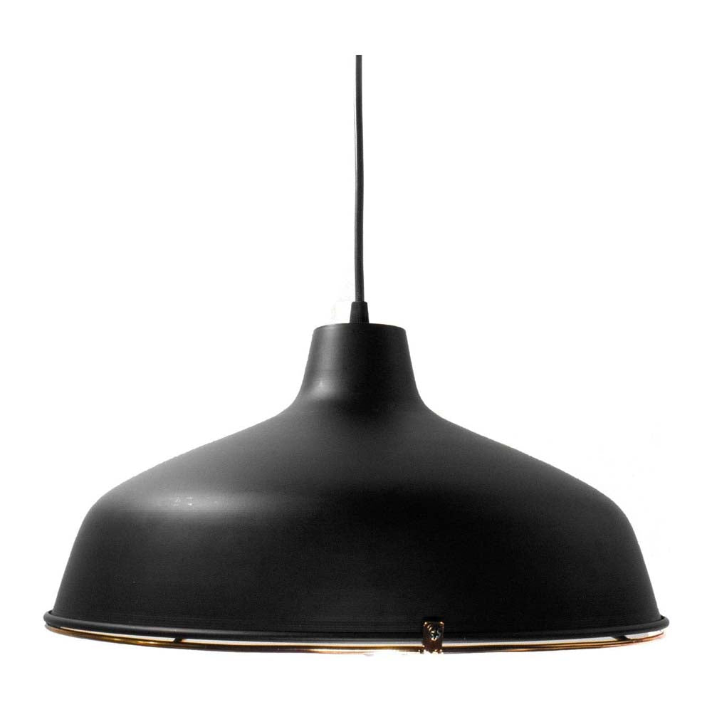 LUMINARIO COLGANTE LAMINA DE ACERO NEGRO + REJILLA COLOR NEGRO 36CM H-18CM 127V LUZ BLANCA LAMPARA OPCIONAL NO INCLUIDA