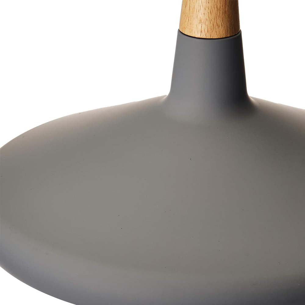 CANDIL LAMINA ACERO GRIS DETALLE MADERA 36X120CM E27 127V MAXXI