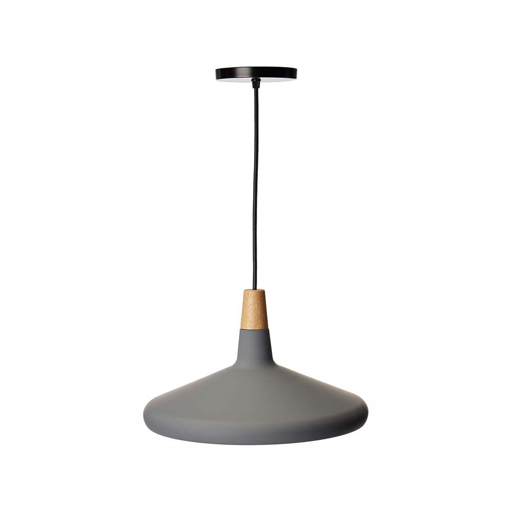 CANDIL LAMINA ACERO GRIS DETALLE MADERA 36X120CM E27 127V MAXXI