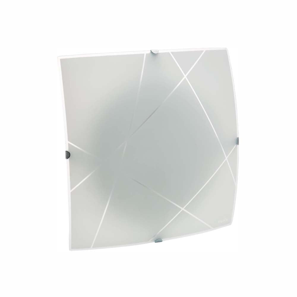 PLAFON CURVO BCO MATE DECO.LAMINA ACERO 40X40CM E26