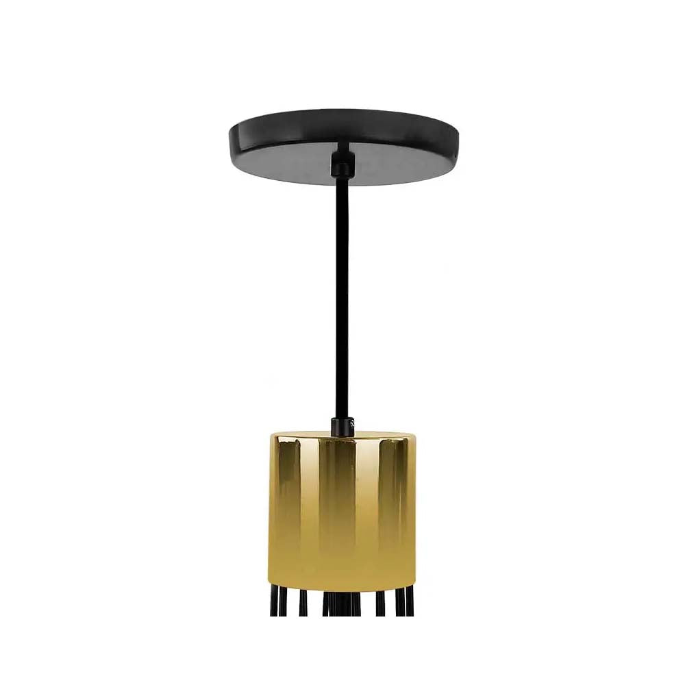 CANDIL REJILLA ACERO NEGRO DETALLE DORADO 21.5X120CM E27 127V MAXXI *** HAE ***