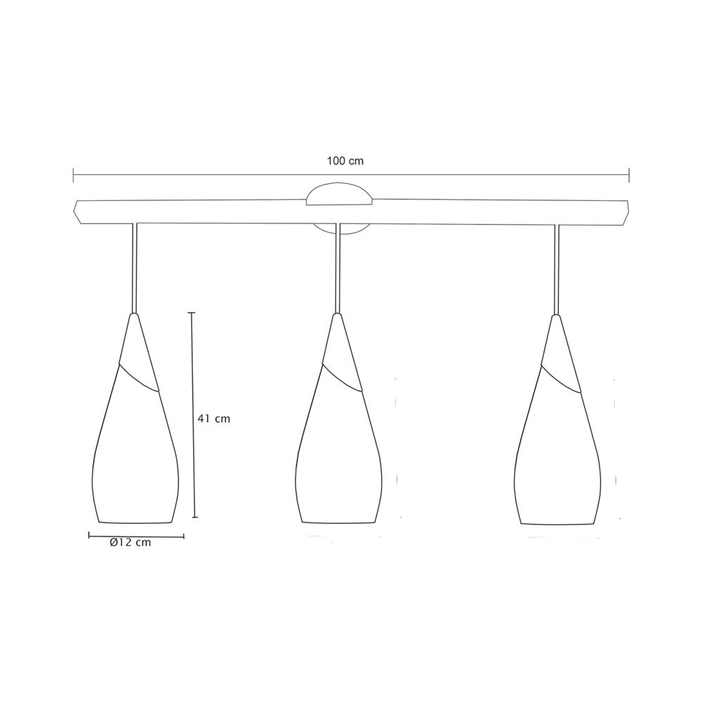 LUMINARIO COLGANTE SOBRE RIEL 3 LUCES NEGRO DETALLE COBRE/DORADO *** HAE ***