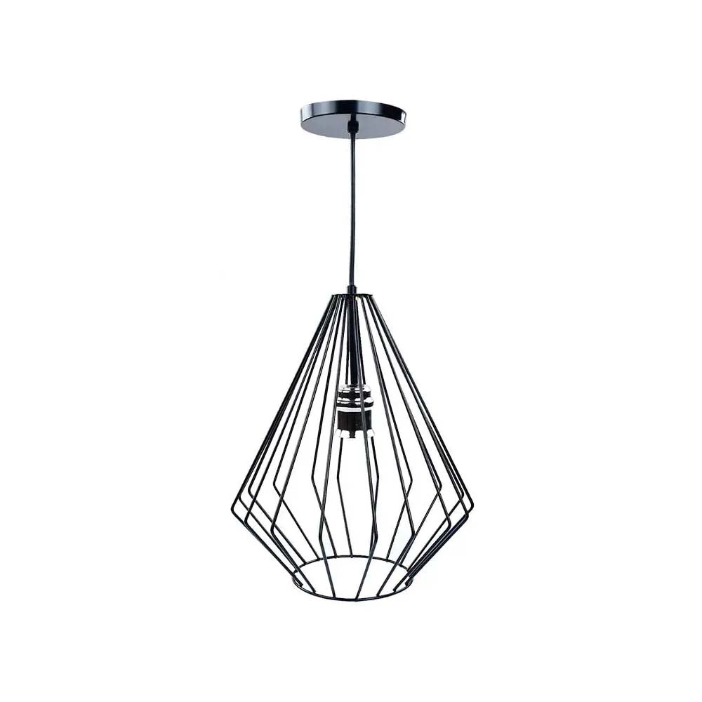 LUMINARIO COLGANTE CAMPANA ACERO NEGRO DETALLE SATIN BASE METALICA Y CABLE COLOR NEGRO USO INTERIOR FOCOS NO INCLUIDOS*HAE2024*