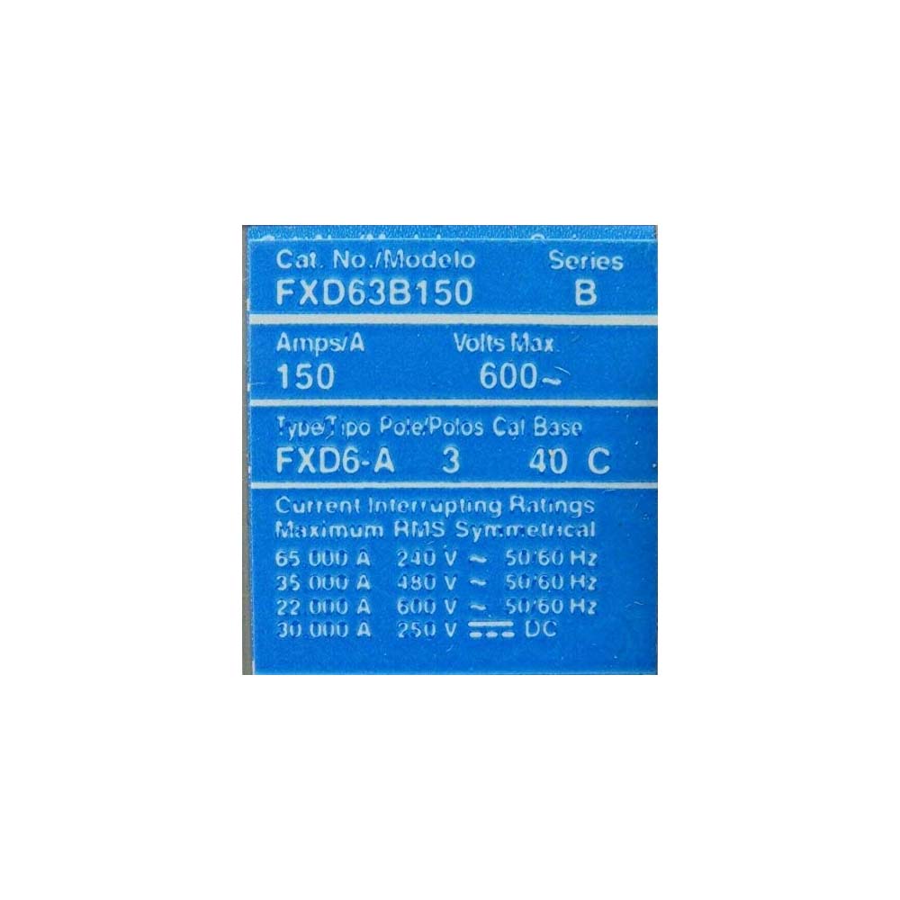 INTERRUPTOR TERMOMAGNETICO 3X150A FXD MX:FXD63B150L SIEMENS