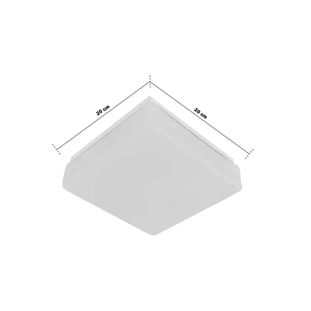 LUMINARIO DE TECHO PLAFON LAMINA DE ACERO + VIDRIO SOPLADO LED INTEGRADO 18W-1600LM 20CM X 20CM