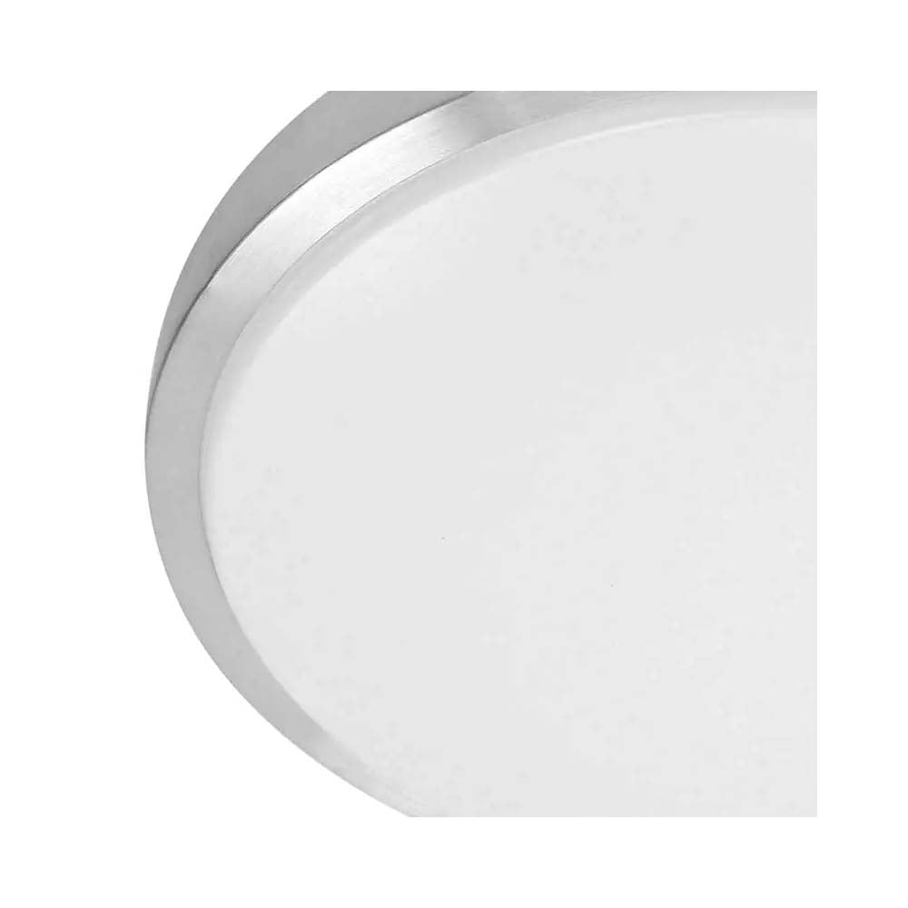 LUMINARIO DE TECHO LAMINA DE ACERO + DISFUSOR PMMA LED INTEGRADO 21 W 1680 LM 100-265 V IP 44 USO INTERIOR 33 CM X H 8 CM(MX-PF8206-CP/LED60) *** EXHIBIDO ***