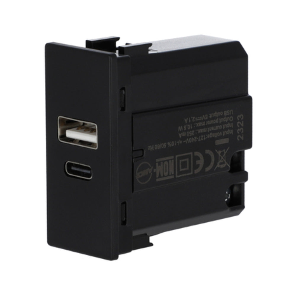 CARGADOR USB-A + C 750MA NEGRO SOFT