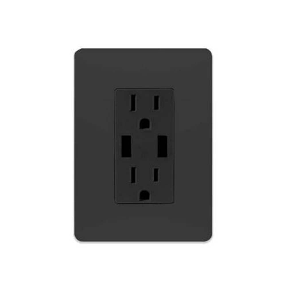 CONTACTO DUPLEX 2P+T CON 2XUSB-A 4.0 AMP C/ PLACA UNNO NEGRO SOFT MEC NEGRO