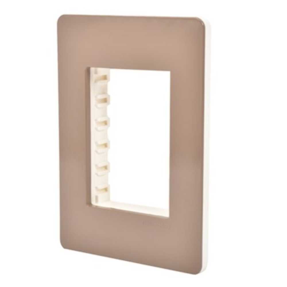 PLACA ESTEVEZ UNNO 3 MÓDULOS CHOCOLATE CHASIS BLANCO