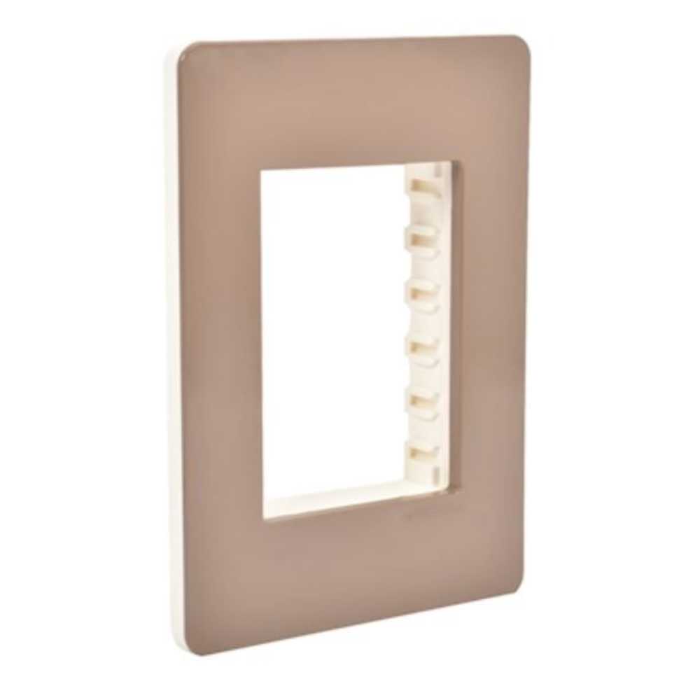 PLACA ESTEVEZ UNNO 3 MÓDULOS CHOCOLATE CHASIS BLANCO