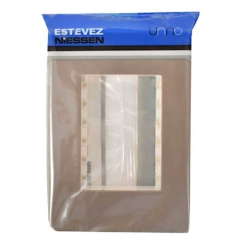 PLACA ESTEVEZ UNNO 3 MÓDULOS CHOCOLATE CHASIS BLANCO