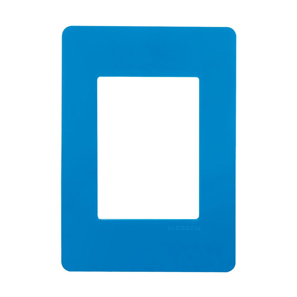 PLACA ESTEVEZ UNNO 3 MÓDULOS AZÚL CHASIS BLANCO