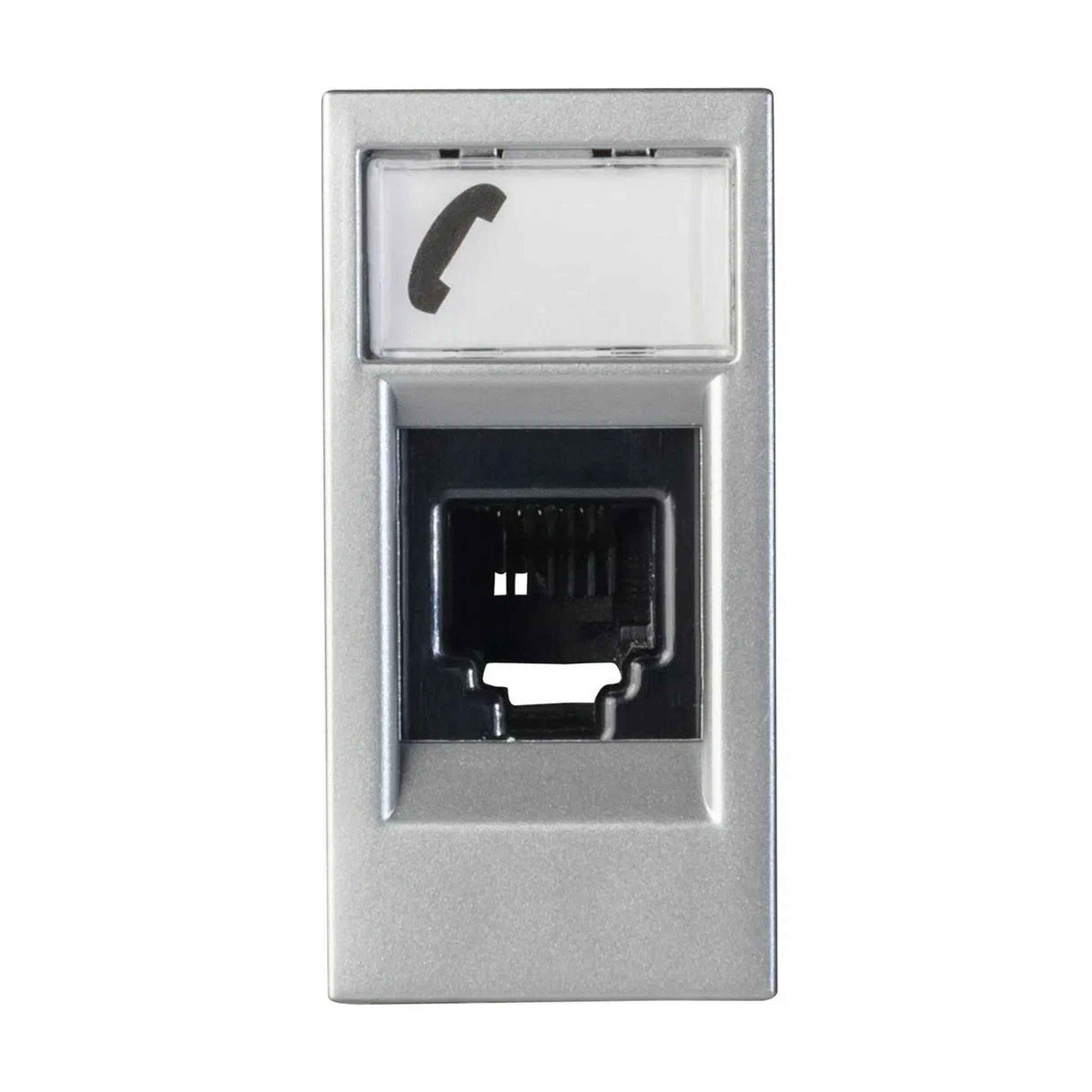 TOMA TELEFÓNICA ESTEVEZ ZENIT 1 MÓDULO DE 6 HILOS RJ11 PLATA