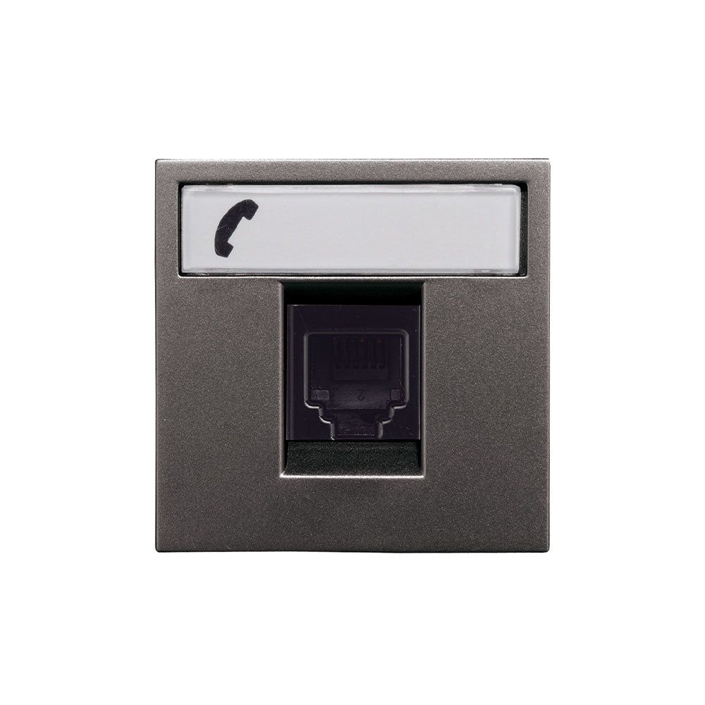 TOMA TELEFÓNICA ESTEVEZ ZENIT 2 MÓDULOS DE 6 HILOS RJ11 ANTRACITA