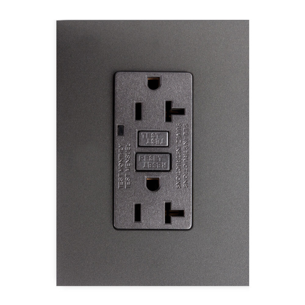 CONTACTO DÚPLEX ESTEVEZ ZENIT 2 POLOS CON FALLA A TIERRA ANTRACITA CON PLACA ANTRACITA