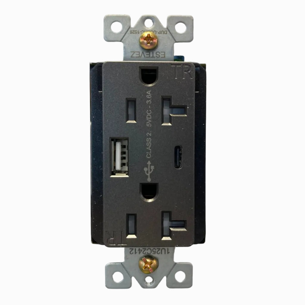 CONTACTO DUPLEX 2P+T 15A USBA 2.4A+ USBC 3A PLACA AN ZENIT