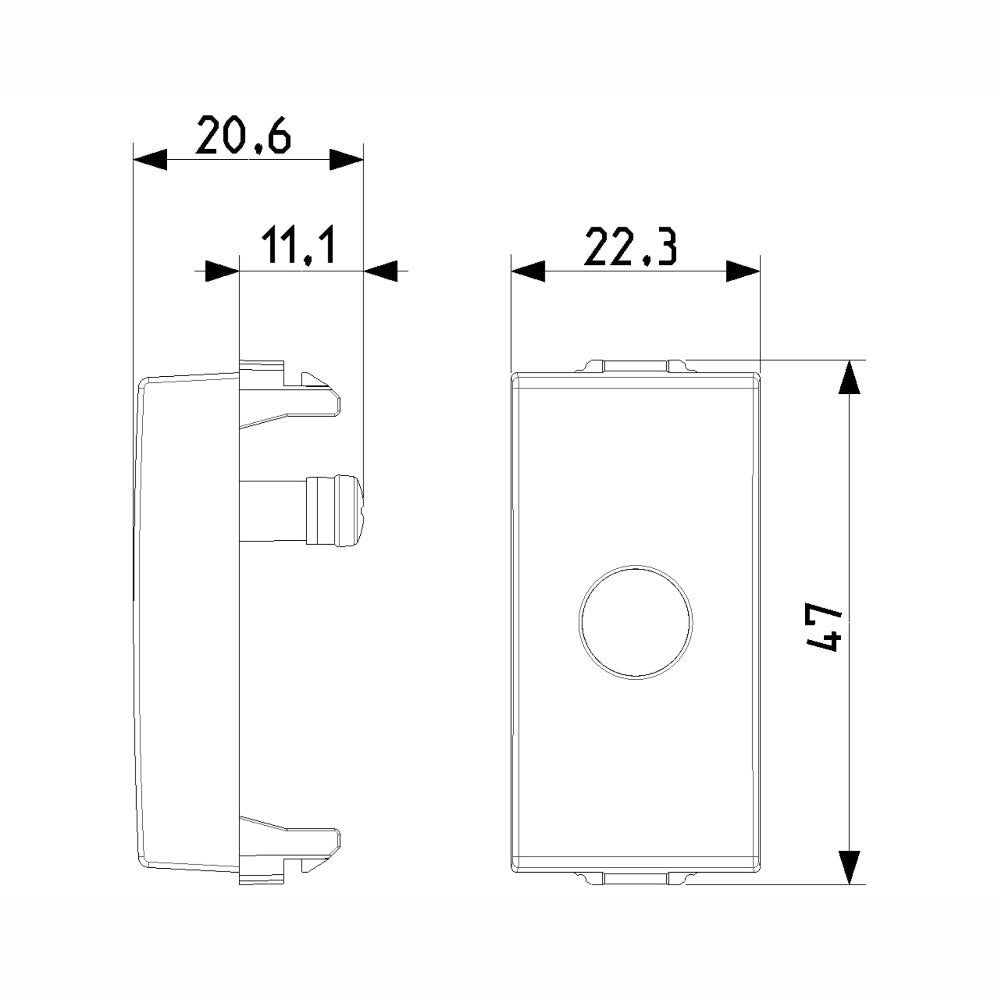 SALIDA DE CABLE CON SUJETACABLE 1 MOD. BLANCO NEVE VIMAR