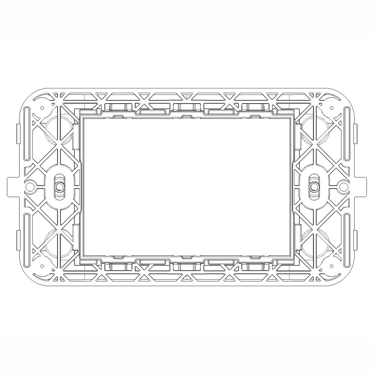 SOPORTE 3 MOD. PLANA/NEVE CON TORNILLOS PARA CAJA EMPOTRABLE 3 MOD. NEVE VIMAR