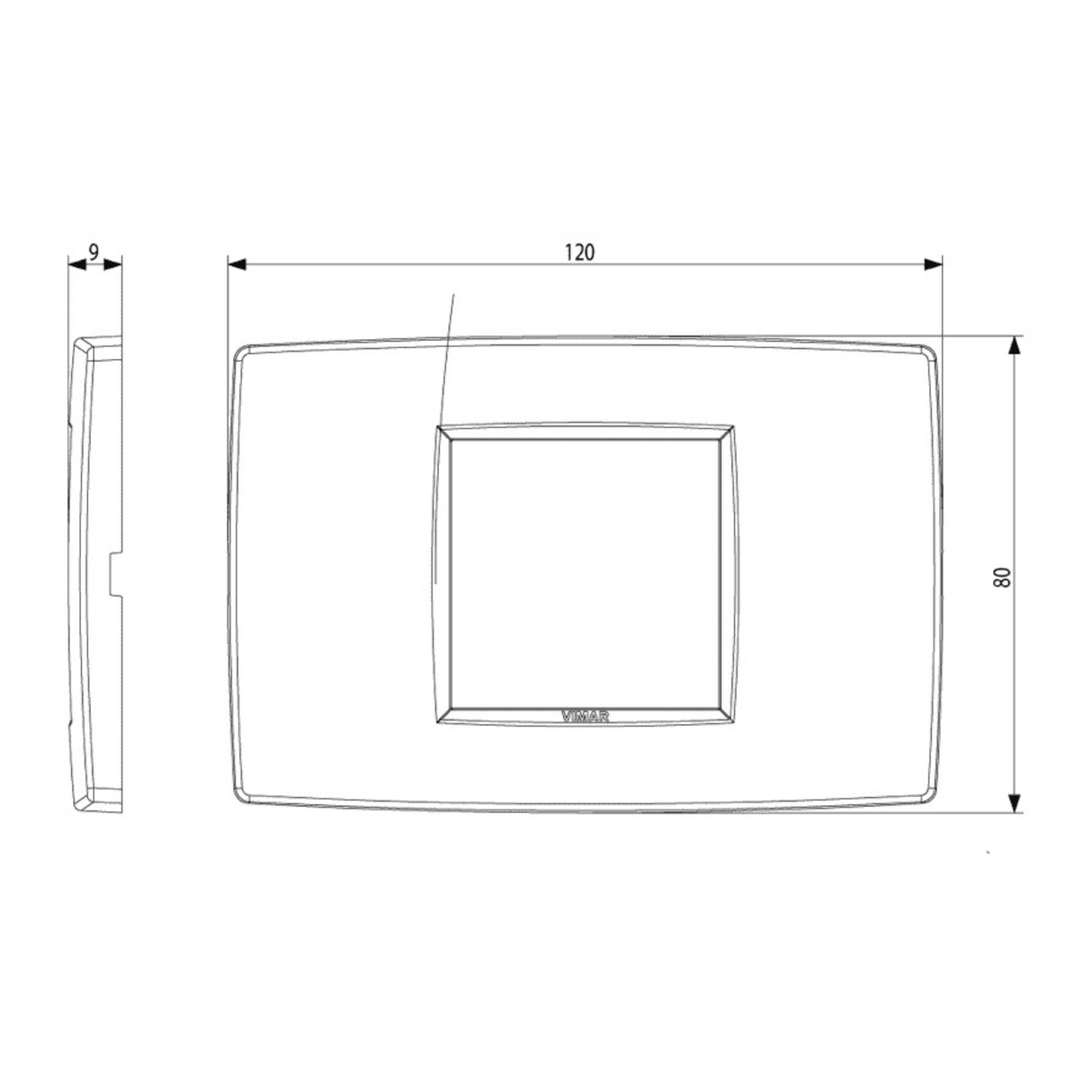 PLACA 2 MOD. CENTRALES BLANCO NEVE UP VIMAR *** HAE ***