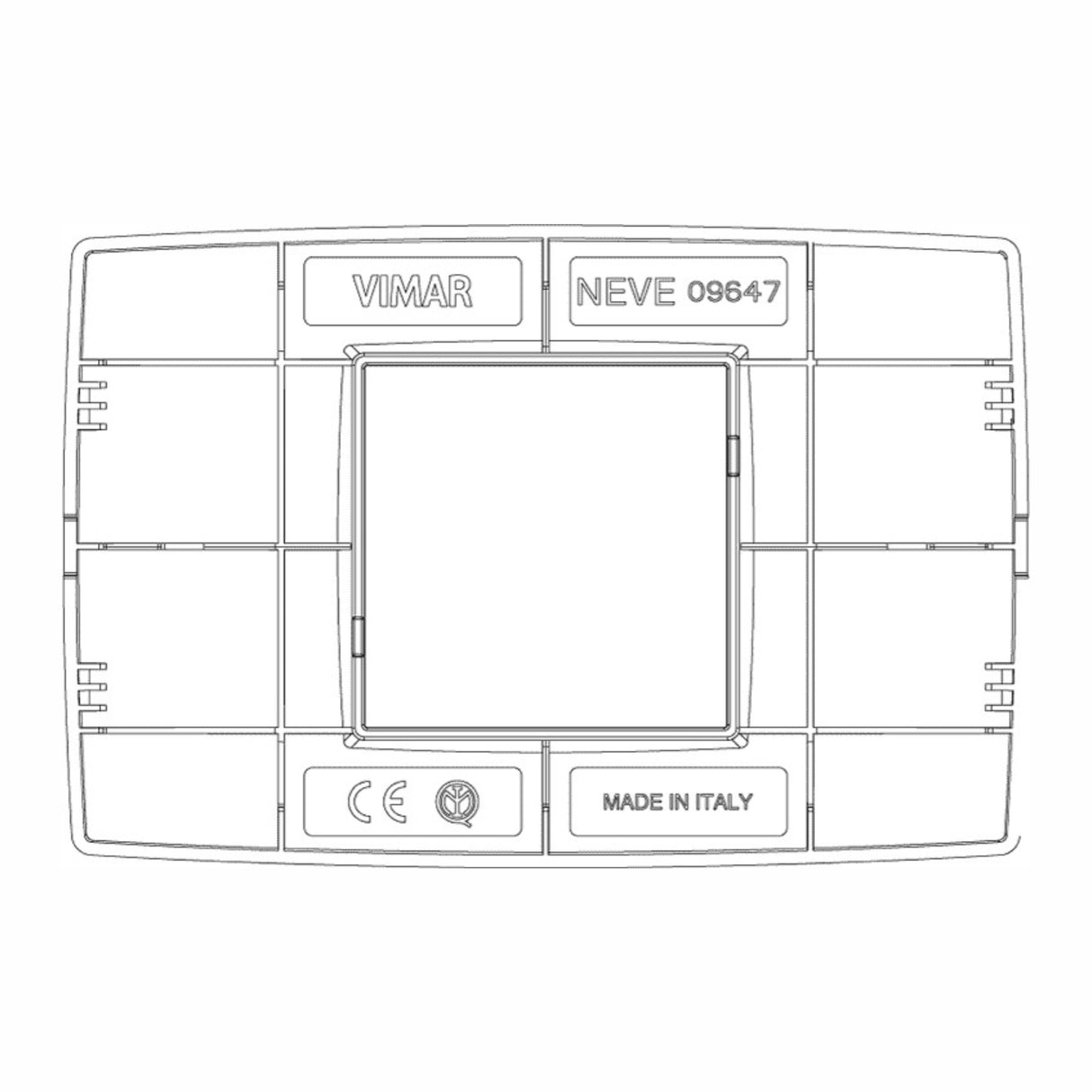 PLACA 2 MOD. CENTRALES BLANCO NEVE UP VIMAR *** HAE ***