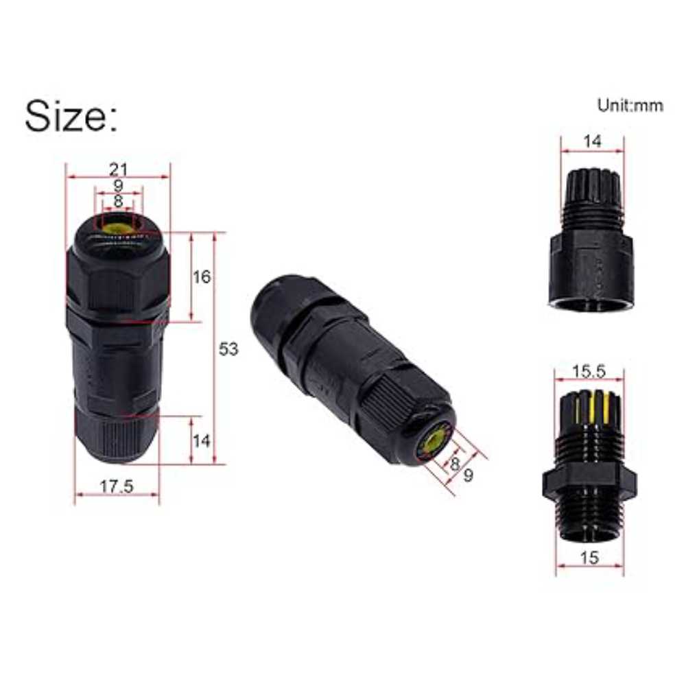 BUJE CONECTOR EN LINEA IP68 ELECTROMAG