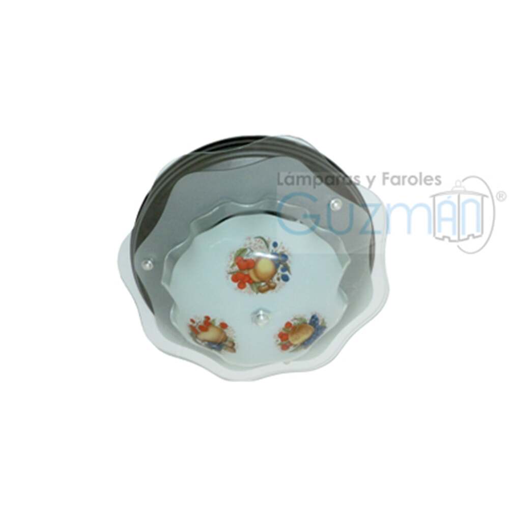 PLAFON PRIMAVERA GRANDE 2 LUCES SIN FOCO BLANCO LISO MCA GUZMAN