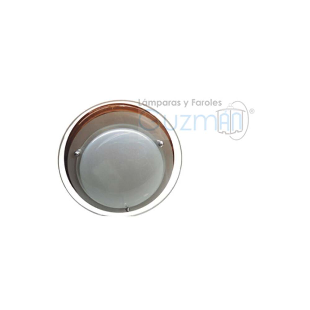 PLAFON MODELO 414 OVNI GRANDE CROMO LISO REDONDO 2 LUCES SIN FOCO MCA GUZMAN