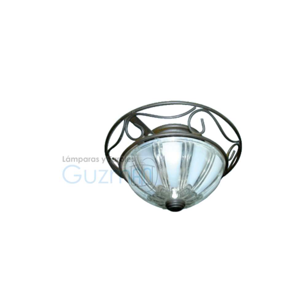 PLAFON ANILLOS COLONIAL 2 LUCES SIN FOCO BASE CAFE MCA GUZMAN